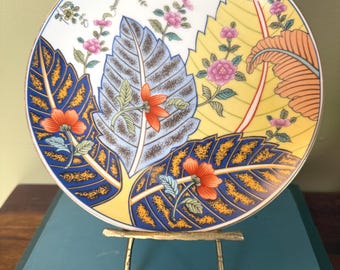 Vintage Tobacco Leaf Fine China Plates by Mann- 7.5 inches