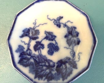3" Flow Blue Butter Pat Small Plate