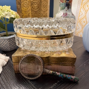 Antique Cut Crystal Jewelry Casket
