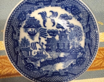3 3/8" Blue Willow Butter Pat Mały talerz
