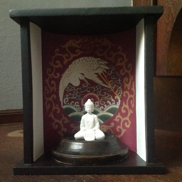 Buddha Altar with Crane Design by alaVintage on Etsy