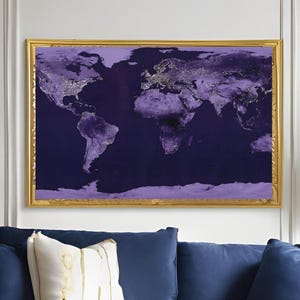 Weltkarte bei Nacht 2004 | Druckbare Satelliten Karte von World City Lights | Night Earth NASA Wandkunst Digital Download