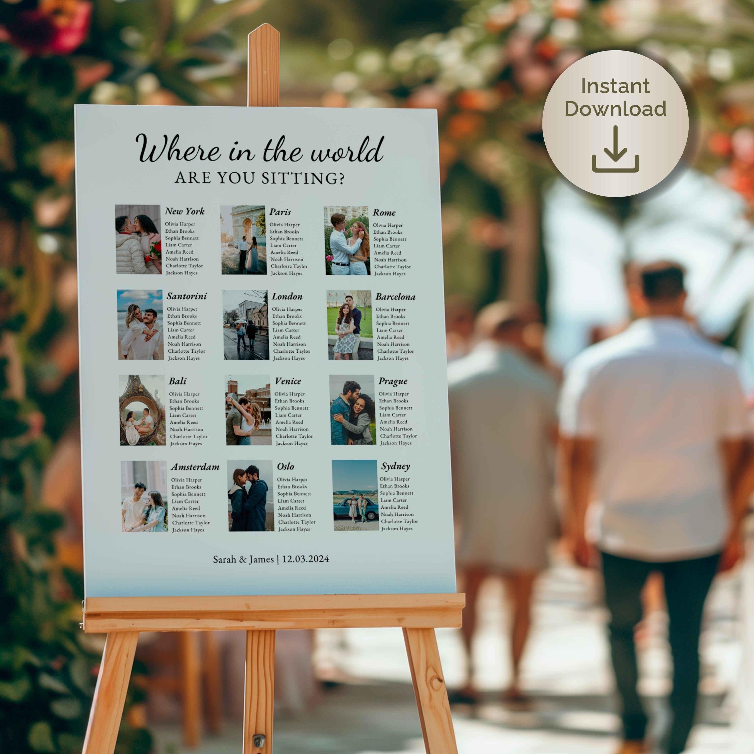 Travel Theme Wedding Seating Plan Template, World Map Table Plan Ideas ...