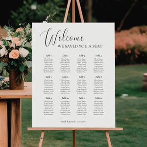 Seating chart template Wedding table plan sign, Seating chart for wedding, Wedding seating sign, Modern wedding sign Table seating chart diy