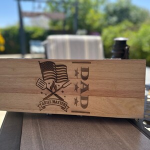 Grill Master Dad BBQ Tool Set – 11pc Grilling Set with Engraved Bamboo Case – Custom Gift for Dad, Husband, Grill Master