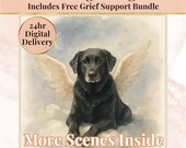Pet Memorial Art Digital Download Pet Portrait Angel Wings Artwork Custom Tribute Remembrance Gift Idea Heavenly Design Dog Memorial Cat