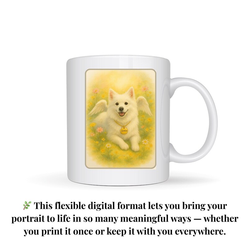 Pet Memorial Portrait Rainbow Bridge Artwork Digital Dog Cat Angel Wings Tribute Custom Gift Sympathy Present Loss Keepsake Heaven Art image 9