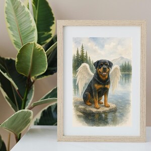 Pet Memorial Portrait Rainbow Bridge Artwork Digital Dog Cat Angel Wings Tribute Custom Gift Sympathy Present Loss Keepsake Heaven Art image 14