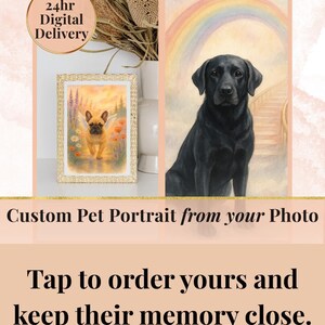 Pet Memorial Portrait Rainbow Bridge Artwork Digital Dog Cat Angel Wings Tribute Custom Gift Sympathy Present Loss Keepsake Heaven Art image 20