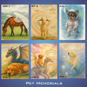 Pet Memorial Portrait Rainbow Bridge Artwork Digital Dog Cat Angel Wings Tribute Custom Gift Sympathy Present Loss Keepsake Heaven Art image 6