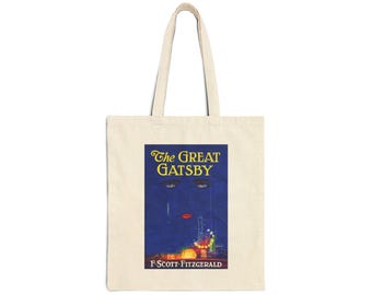 The Great Gatsby Inspired Tote, Book Lovers Gift, Eco-Friendly Shopping Bag, College Tote, Literature Lover's Accessory