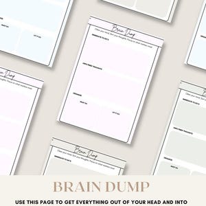 Brain Dump Printable – To-Do List and Thought Organizer Worksheet, Digital Planner Page for Productivity and Focus