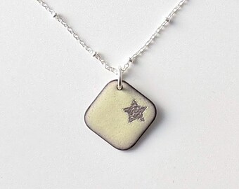 Ivory Star Necklace, Silver Star & Cream Enamel Pendant, Starry Night Necklace