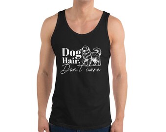 Tolles Pyrenäen-Hundehaar Don&#39;t Care Tank Top für Männer | Großer flauschiger Hund Dad Muskel-Shirt | Haustier-Liebhaber-Fitnessraum-T-Shirt | Sommer Workout Hundetop