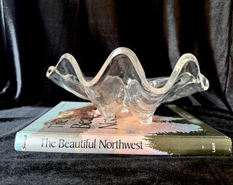 Vintage Lucite Clam Shell Bowl