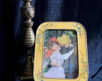 Vintage Bucklers Enamel Art Frame with Floral Design