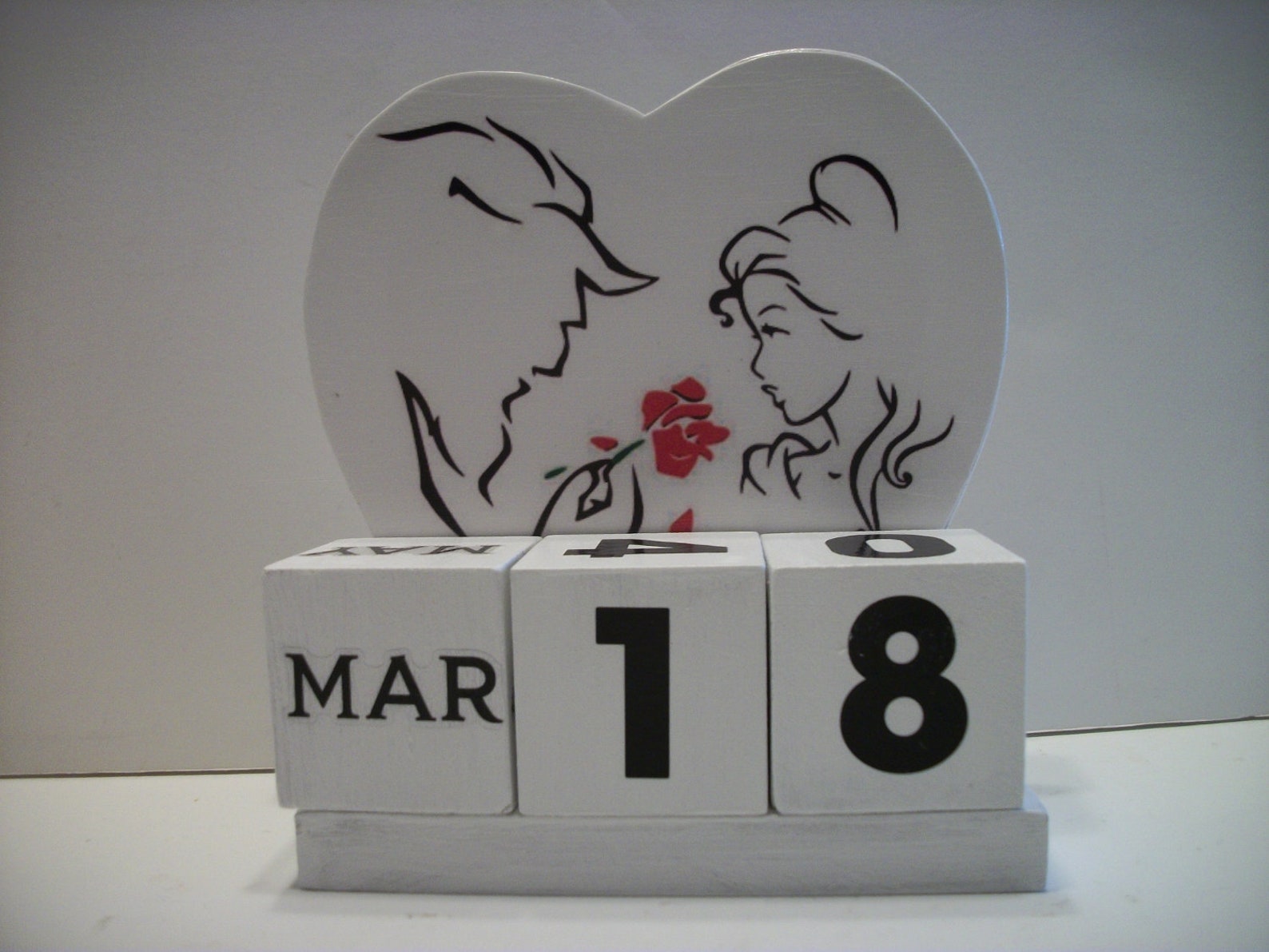 Beauty and the Beast Inspired Calendar Perpetual Wood Block - Etsy
