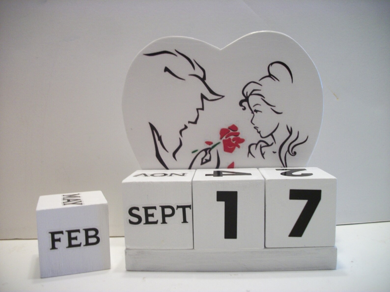 Beauty and the Beast Inspired Calendar Perpetual Wood Block - Etsy