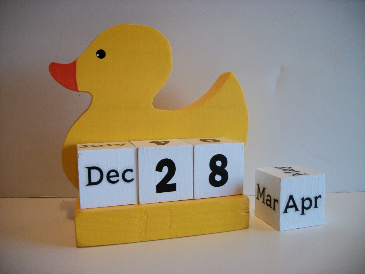 Rubber Duck Calendar Perpetual Wood Block Yellow Rubber Duck Etsy