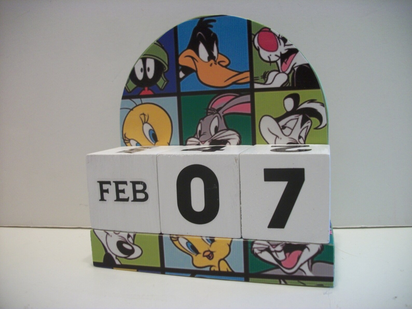 Looney Tunes Inspired Calendar Perpetual Wood Block Character Etsy