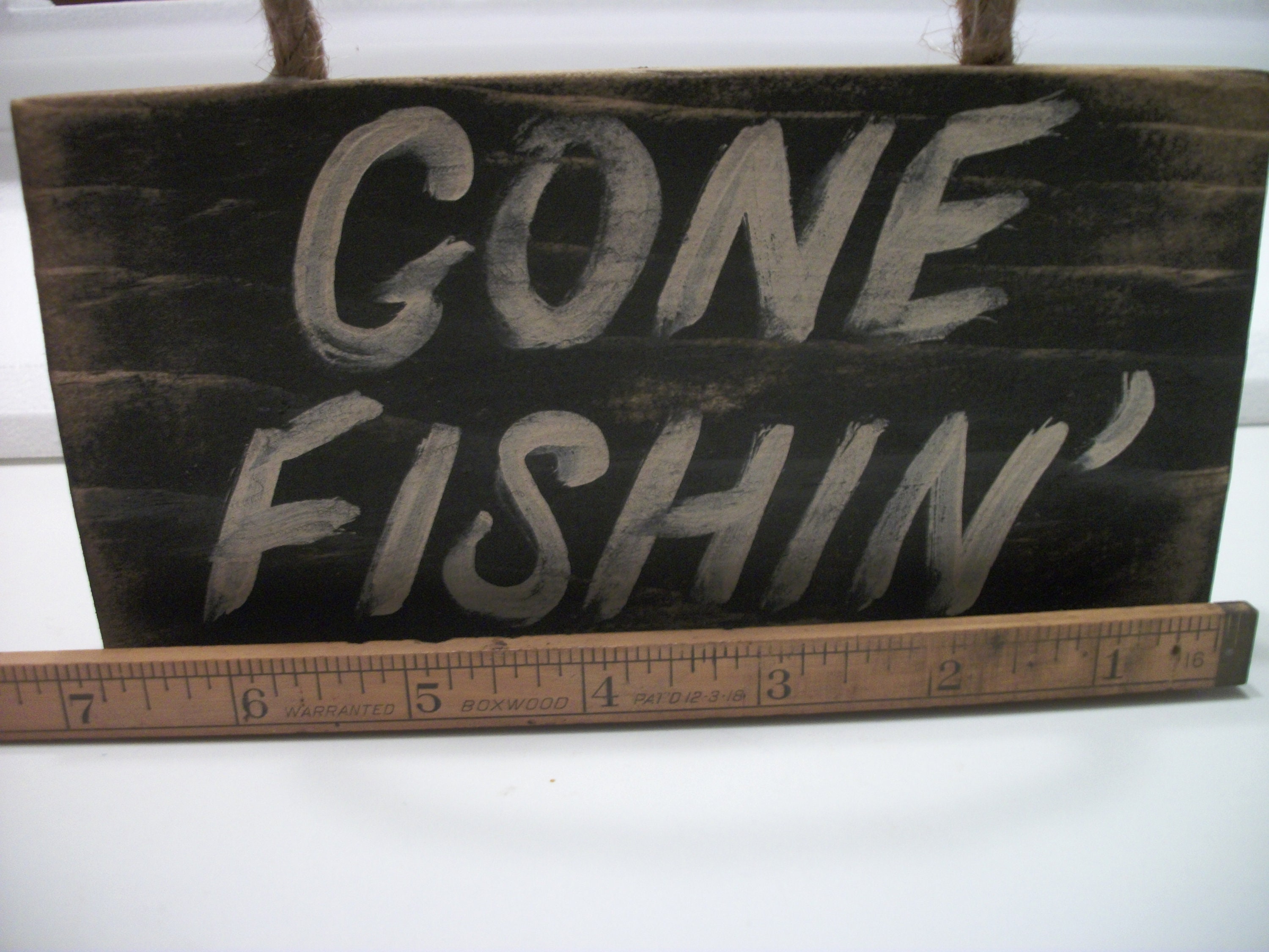 Wishing I Was Fishing Sign Fly Fishing Gift Barn Wood Sign Fathers