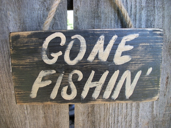 No Hunting or Fishing Rustic Wood Decorative Sign