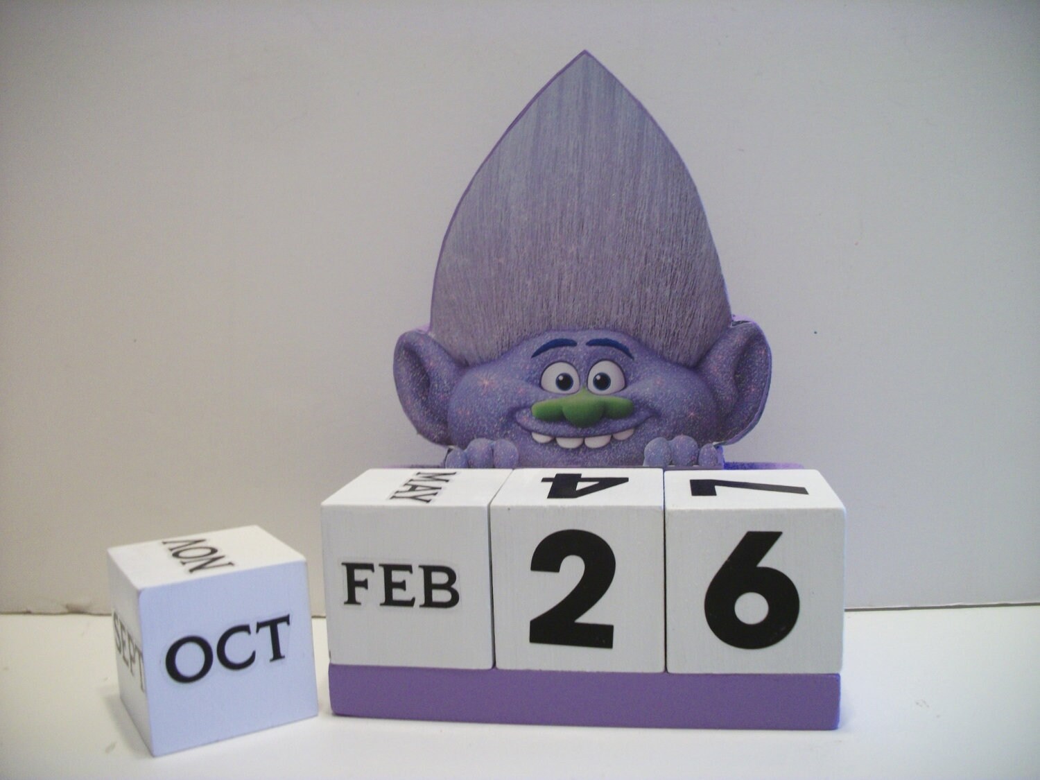 Troll Calendar Perpetual Wood Block Purple Troll Decor | Etsy