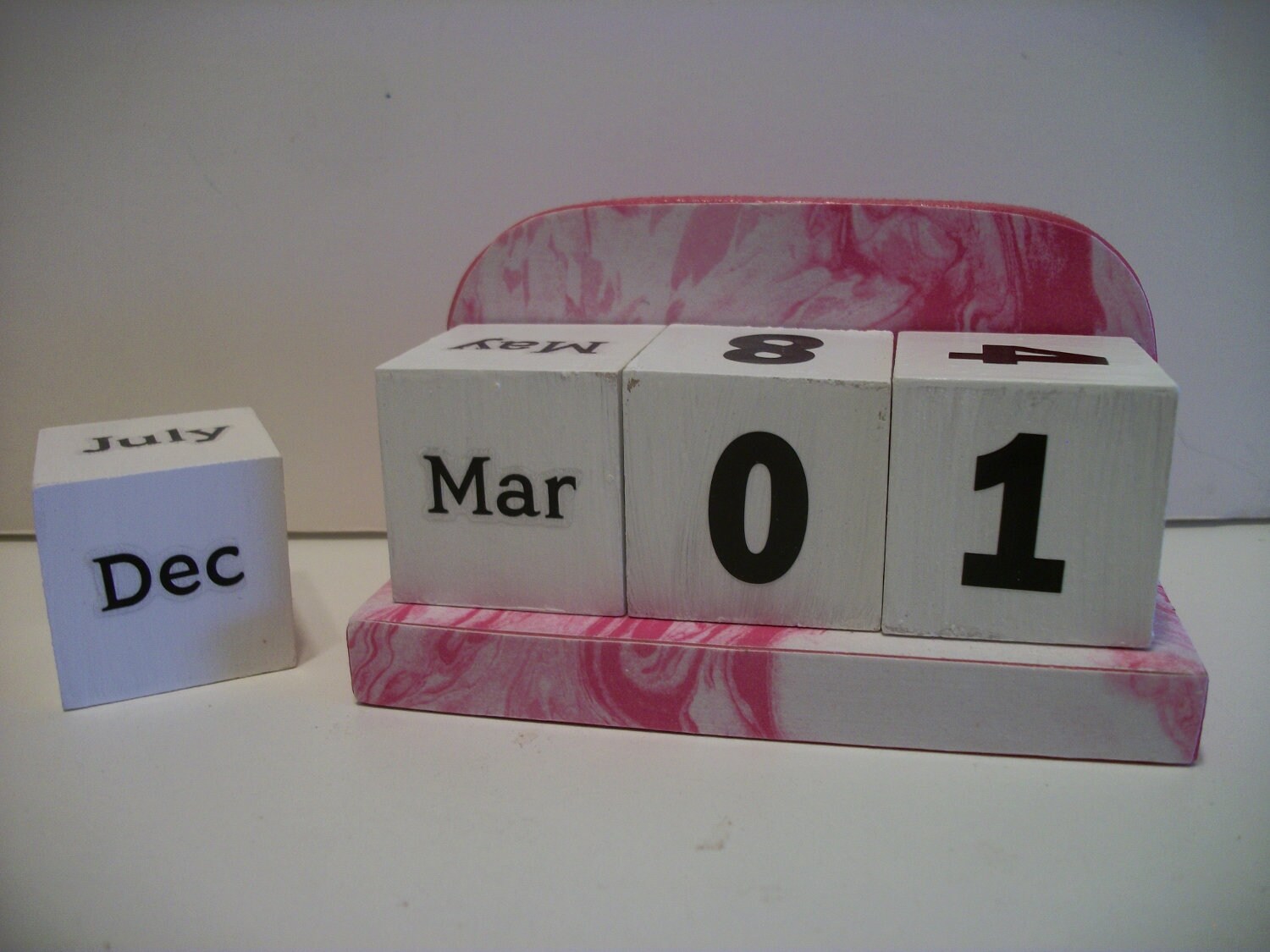 Mini Marble Calendar Perpetual Block Calendar Wood Mini Marble Etsy