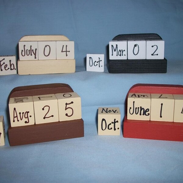 Perpetual Calendar - Choice of 4 Earthtone Colors