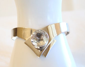 Kaunis Koru - Finland Sterling Silver & Rock Crystal Folding Bracelet