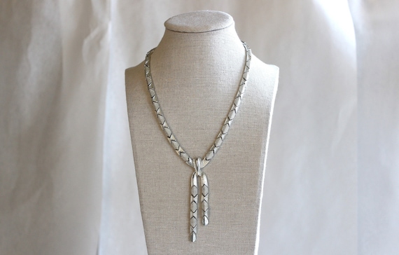 1960s Coro Silver Tone Lariat Necklace - image 1