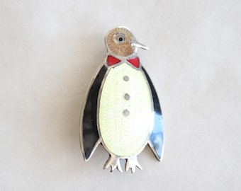 Jeronimo Fuentes Sterling Silver Enamel Penguin Pin