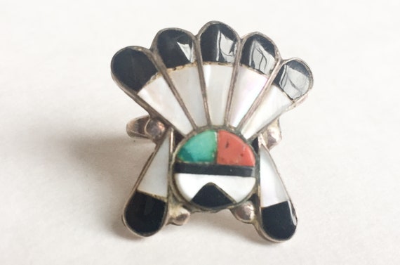 1940s Zuni Sun Face Ring Approximately Size 5