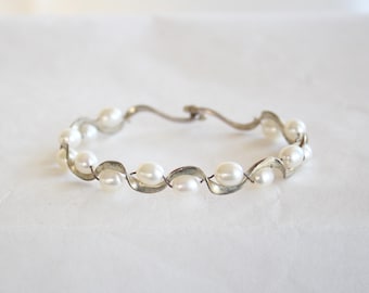 Tom Kruskal Sterling Silver Wired Pearl Studio Bracelet