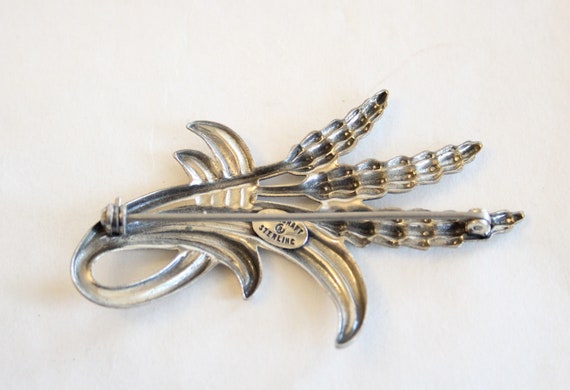 1960s Danecraft Sterling Silver Wheat Brooch - image 3