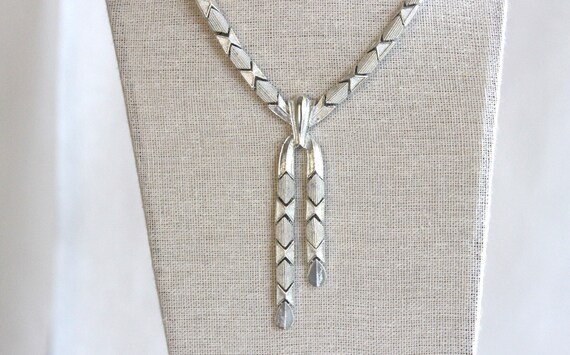 1960s Coro Silver Tone Lariat Necklace - image 2