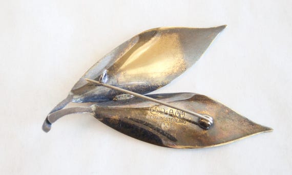 Extra Large David Andersen Sterling Silver Red En… - image 2