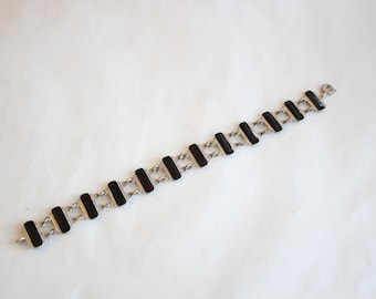 Bracciale in argento sterling e smalto nero Volmer Bahner