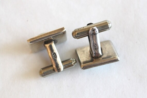 Sterling Silver Carved Abalone Gladiator Cufflinks - image 2