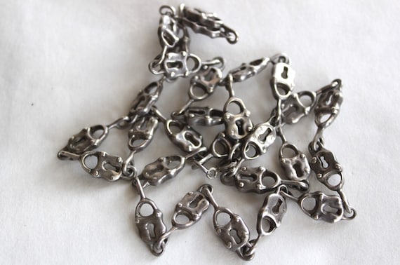 Sterling Silver Padlock Link Necklace - image 6