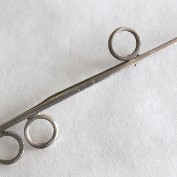 Sterling Silver Bar and Circle Brooch Attributed to Betty Cooke