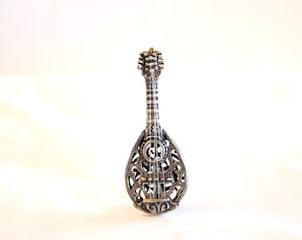 Vintage Sterling Silver Miniature Mandolin Trinket