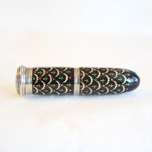 Rare Paillonne (with gold leaf) Enamel Vinaigrette / Scent Bottle