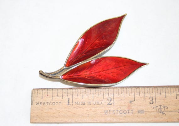 Extra Large David Andersen Sterling Silver Red En… - image 1