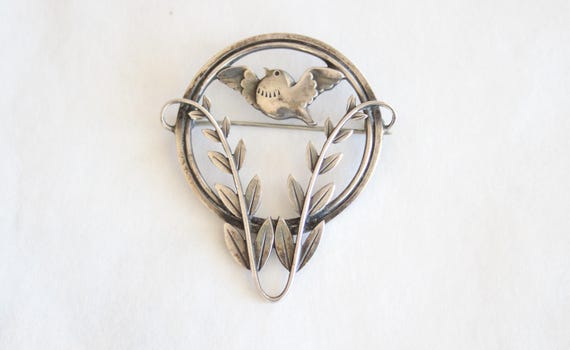 Georg Jensen Denmark Sterling Silver Dove Brooch #258