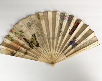 New Orleans Provenance Silk Fan with 26 Autographs 23 Paintings 2 Poems ca 1910