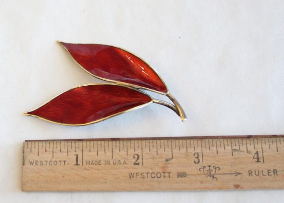 Extra Large David Andersen Sterling Silver Red En… - image 3