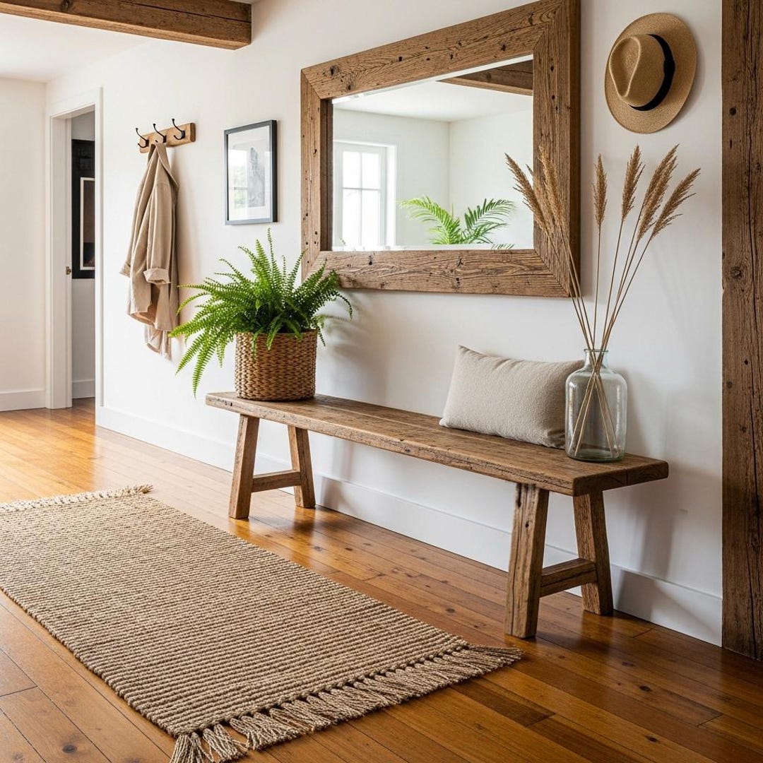 Reclaimed Wood Entryway Bench Rustic Wood Bench for Entry Long Bench ...