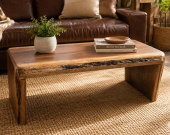 Live Edge  Coffee Table | Natural Slab Bench| Handmade Rustic Furniture | Home Décor  | Solid Wood |  | Statement Piece | One of a kind