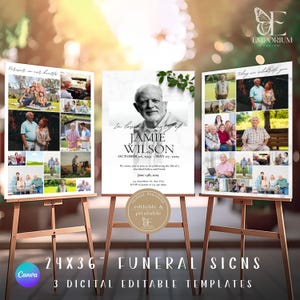 Funeral Photo Collage Sign: Memorial Celebration of Life (Digital Template)